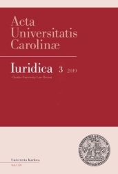 AUC Iuridica 2019/3 Aktuální problémy ochrany životního prostředí v právu