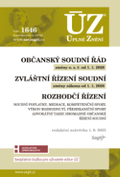 ÚZ - 1646 Občanský soudní řád, Zvláštní řízení soudní, Rozhodčí řízení, Soudní poplatky, Mediace